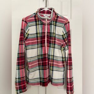 ECU Women’s Vineyard Vines Quarter Zip Flannel Plaid Holiday size m